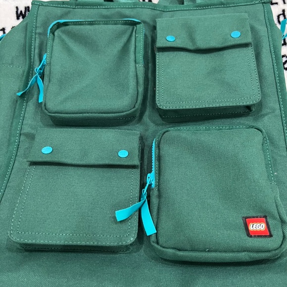 RARE LEGO x Target Weekender Tote Bag - Green/Turquoise Hardware - Picture 3 of 10